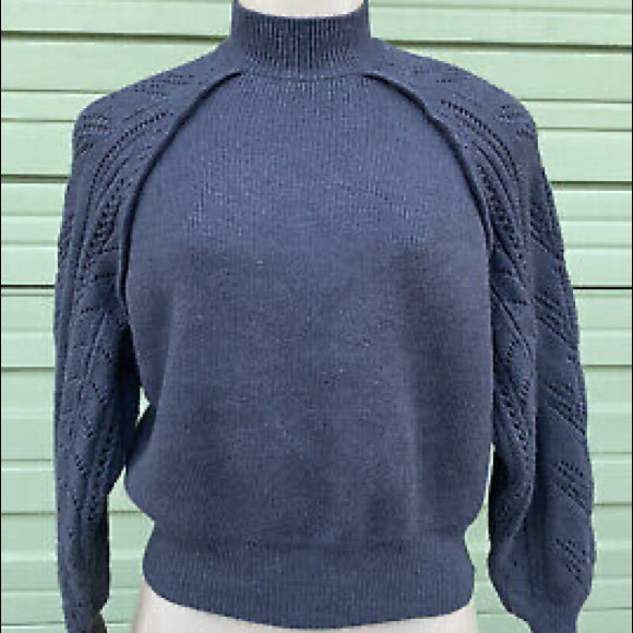 Zara pointelle sleeve sweater charcoal grey - Picture 9 of 9